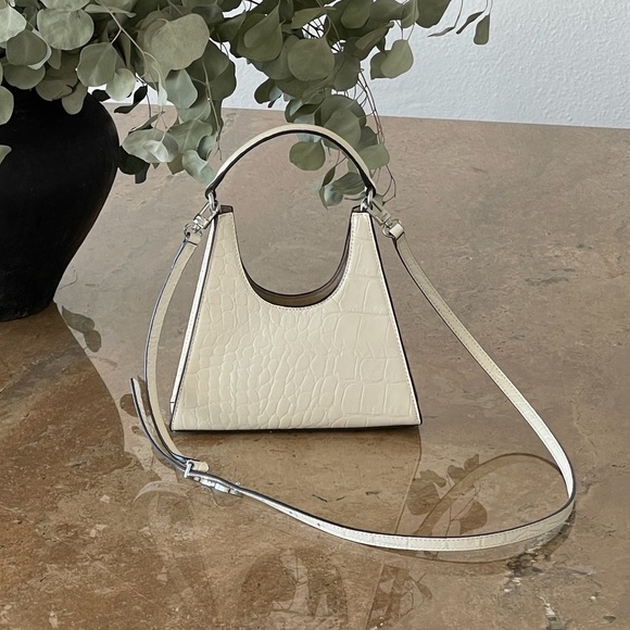 STAUD Mini Croc Embossed Leather Hobo Bag - Picture 3 of 11